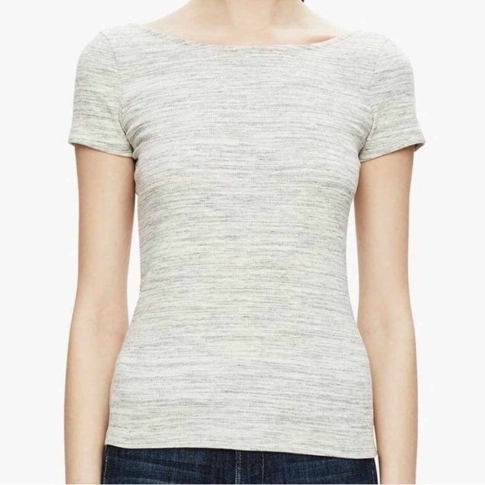 Theory Short Sleeve Scoop Back Ribbed T-shirt